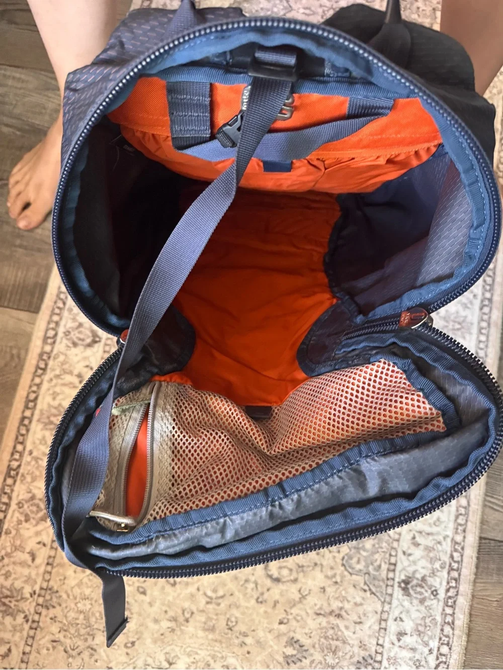 OSPREY Black Backpack with Orange Accents